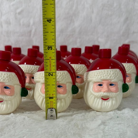 Vintage Santa Head Blow Mold String Light Covers Set Of 20 Rare Christmas! 🎅 - Picture 9 of 10
